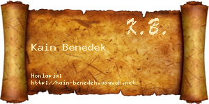 Kain Benedek névjegykártya